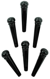 Guitar Bridge Pins 6-Pack Black- P.O.P.